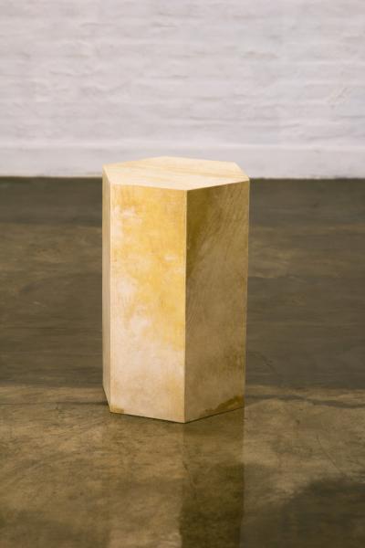  Costantini Design Goatskin Modern Minimal Side Table from Costantini Pergamino Hex In Stock