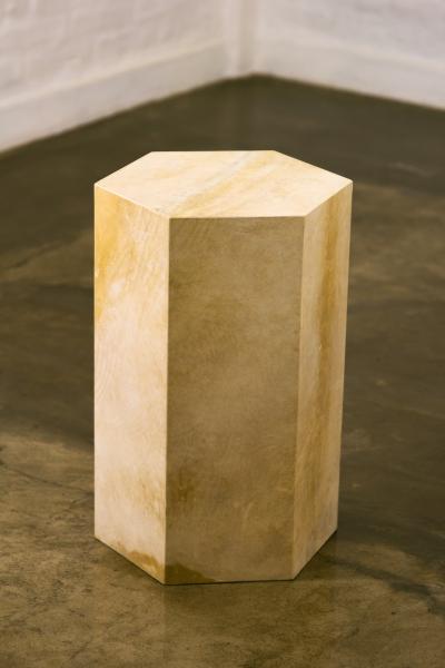  Costantini Design Goatskin Modern Minimal Side Table from Costantini Pergamino Hex In Stock