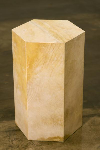  Costantini Design Goatskin Modern Minimal Side Table from Costantini Pergamino Hex In Stock