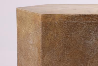  Costantini Design Goatskin Modern Side Table by Costantini Pergamino Hex Chico Caramel in Stock