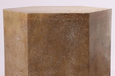  Costantini Design Goatskin Modern Side Table by Costantini Pergamino Hex Chico Caramel in Stock