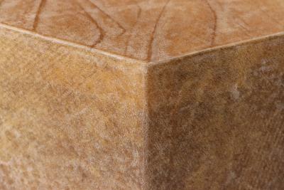  Costantini Design Goatskin Modern Side Table by Costantini Pergamino Hex Chico Caramel in Stock
