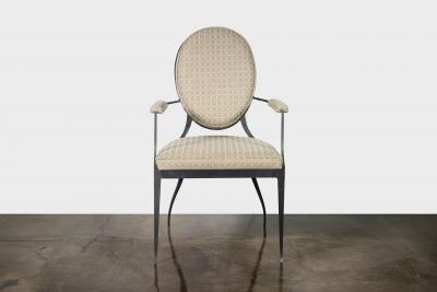  Costantini Design Hand Forged Iron Chair Upholstered in Fabric by Costantini Andre In Stock