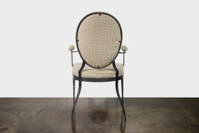  Costantini Design Hand Forged Iron Chair Upholstered in Fabric by Costantini Andre In Stock