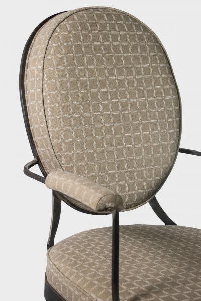  Costantini Design Hand Forged Iron Chair Upholstered in Fabric by Costantini Andre In Stock