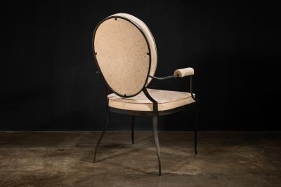  Costantini Design Hand Forged Iron and Leather Chair by Costantini Andre In Stock