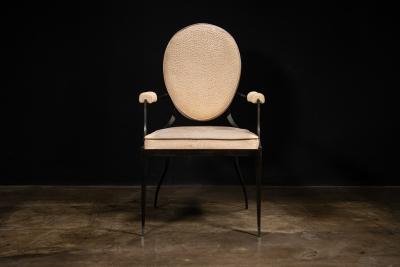  Costantini Design Hand Forged Iron and Leather Chair by Costantini Andre In Stock