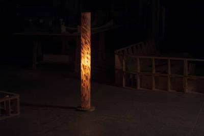 Costantini Design Handcrafted of Wood Shavings Floor Lamp by Theophane Ingold Shavings Totem