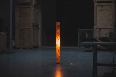  Costantini Design Handcrafted of Wood Shavings Floor Lamp by Theophane Ingold Shavings Totem