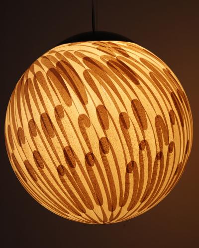  Costantini Design Handcrafted of Wood Shavings Pendant Lamp by Theophane Ingold Shavings Sphere