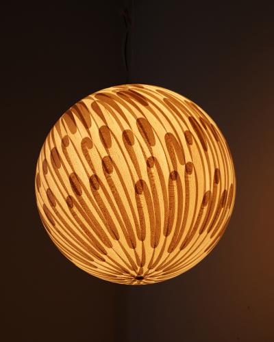  Costantini Design Handcrafted of Wood Shavings Pendant Lamp by Theophane Ingold Shavings Sphere