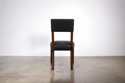 Costantini Design High Back Dining Chair in Wood and Black Fabric by Costantini Luca In Stock