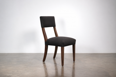  Costantini Design High Back Dining Chair in Wood and Black Fabric by Costantini Luca In Stock