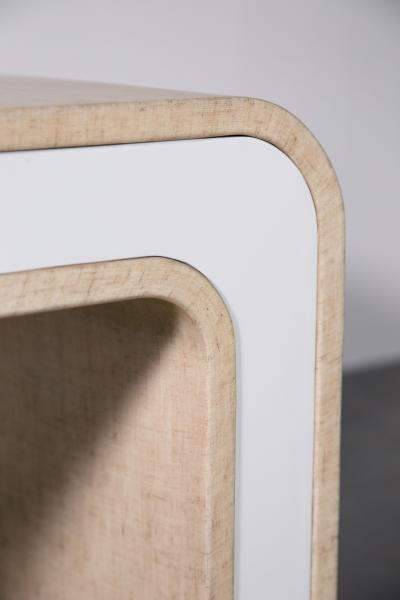  Costantini Design Lacquered Linen and Bronze Coffee Table by Costantini Cascata In Stock