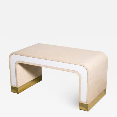  Costantini Design Lacquered Linen and Bronze Coffee Table by Costantini Cascata In Stock
