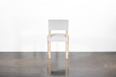 Costantini Design Light Blue Leather Dining Chair in Ivorywood by Costantini Bruno In Stock