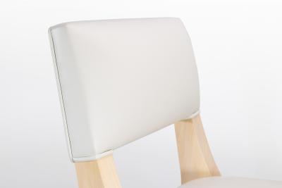  Costantini Design Light Blue Leather Dining Chair in Ivorywood by Costantini Bruno In Stock