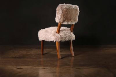 Costantini Design Luca High back Dining Chair from Costantini in Argentine Rosewood and Sheepskin