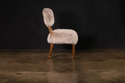 Costantini Design Luca High back Dining Chair from Costantini in Argentine Rosewood and Sheepskin
