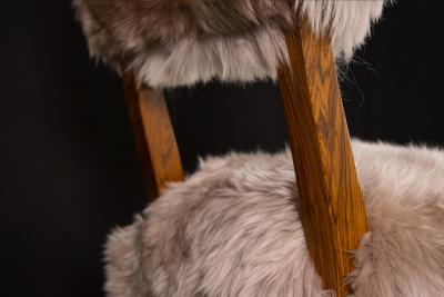 Costantini Design Luca High back Dining Chair from Costantini in Argentine Rosewood and Sheepskin
