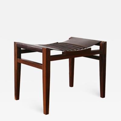  Costantini Design Luzio Slung Leather Stool in Argentine Rosewood with Leather Cording