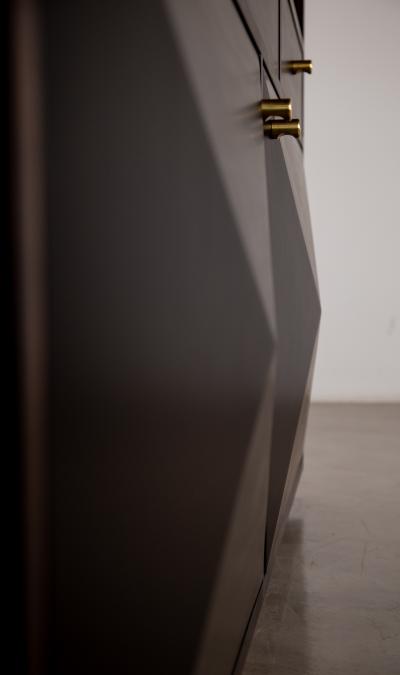  Costantini Design Macassar Ebony Modern Shelf Unit with Bronze Pulls from Costantini Zeno