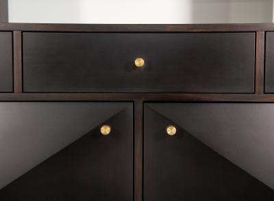  Costantini Design Macassar Ebony Modern Shelf Unit with Bronze Pulls from Costantini Zeno