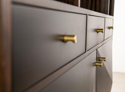  Costantini Design Macassar Ebony Modern Shelf Unit with Bronze Pulls from Costantini Zeno