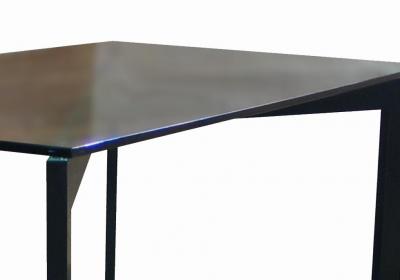 Costantini Design Massimo Dining Table in Burnished Steel frame Glass top from Costantini