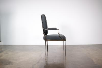  Costantini Design Metal Round Back Chair Upholstered in Fabric by Costantini Andre In Stock