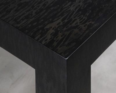 Costantini Design Minimal Console Table with Bronze Sabots in Black Maple Wood by Costantini Dino