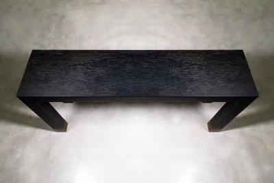 Costantini Design Minimal Console Table with Bronze Sabots in Black Maple Wood by Costantini Dino