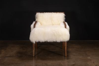  Costantini Design Modern Argentine Wood and Sheepskin Lounge Chair by Costantini Ovino In Stock