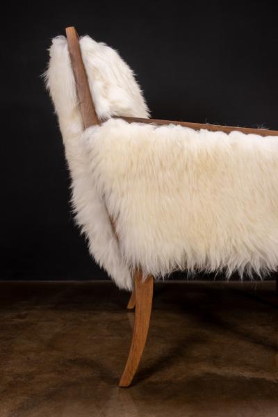  Costantini Design Modern Argentine Wood and Sheepskin Lounge Chair by Costantini Ovino In Stock