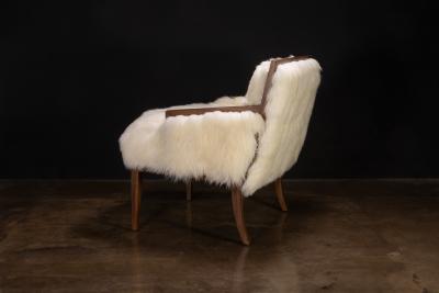  Costantini Design Modern Argentine Wood and Sheepskin Lounge Chair by Costantini Ovino In Stock