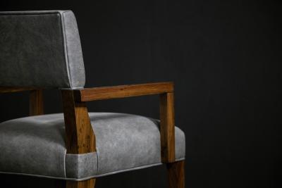  Costantini Design Modern Arm Chair in Argentine Exotic Wood and Leather by Costantini Bruno