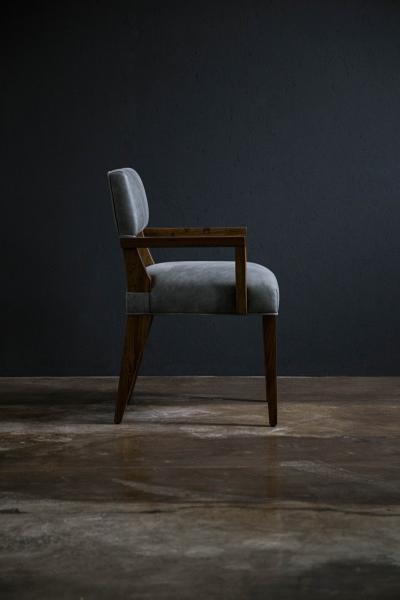 Costantini Design Modern Arm Chair in Argentine Exotic Wood and Leather by Costantini Bruno