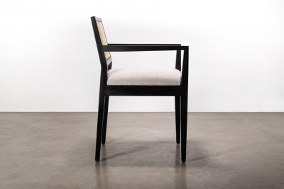  Costantini Design Modern Armchair with Caned Back in Ebonized Wood by Costantini Recoleta