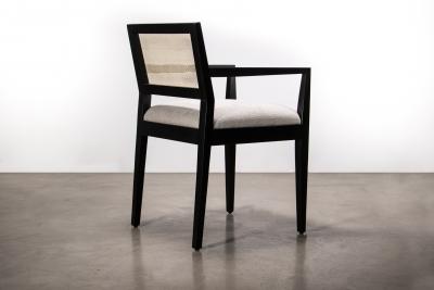  Costantini Design Modern Armchair with Caned Back in Ebonized Wood by Costantini Recoleta