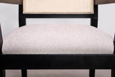  Costantini Design Modern Armchair with Caned Back in Ebonized Wood by Costantini Recoleta