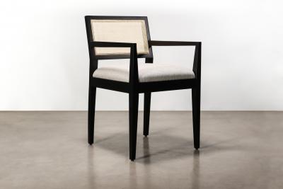  Costantini Design Modern Armchair with Caned Back in Ebonized Wood by Costantini Recoleta