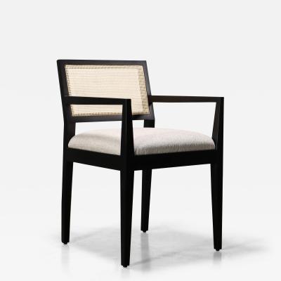  Costantini Design Modern Armchair with Caned Back in Ebonized Wood by Costantini Recoleta