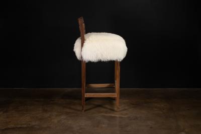  Costantini Design Modern Bar Stool in Argentine Rosewood and Sheepskin by Costantini Renzo Ovino
