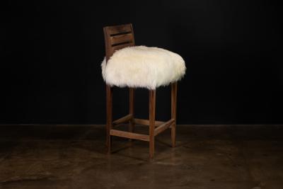  Costantini Design Modern Bar Stool in Argentine Rosewood and Sheepskin by Costantini Renzo Ovino