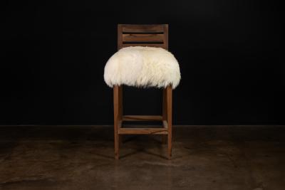  Costantini Design Modern Bar Stool in Argentine Rosewood and Sheepskin by Costantini Renzo Ovino
