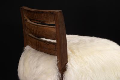  Costantini Design Modern Bar Stool in Argentine Rosewood and Sheepskin by Costantini Renzo Ovino
