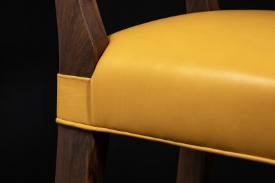  Costantini Design Modern Bar Stool in Solid Wood in Pavoni Leather by Costantini Bruno In Stock