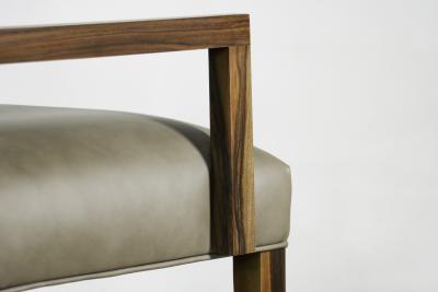  Costantini Design Modern COM Arm Chair in Argentine Exotic Wood and Leather by Costantini Bruno