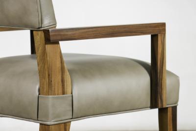 Costantini Design Modern COM Arm Chair in Argentine Exotic Wood and Leather by Costantini Bruno