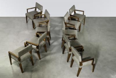  Costantini Design Modern COM Arm Chair in Argentine Exotic Wood and Leather by Costantini Bruno